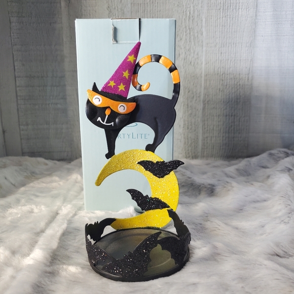 Halloween PartyLite Charmed Cat Tealight Votive Candleholder - Picture 2 of 7